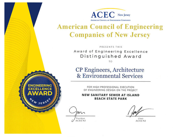 CP Wins ACECNJ Engineering Excellence Award - CP Engineers